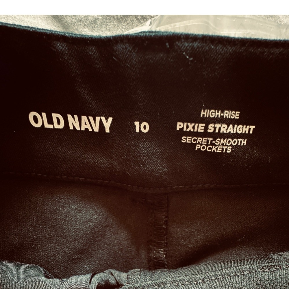 Old Navy Pixie Straight Pant Women Black High Rise Stretch Capsule Minimalist 10 - Picture 3 of 5